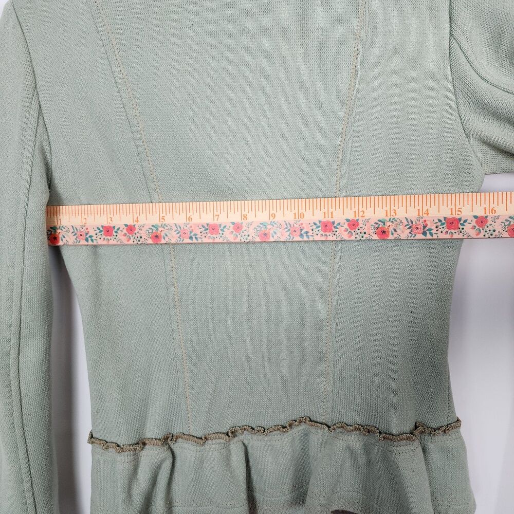 Nanette Lepore Vintage Ruffle Pale Green Blazer Jacket Size S - Picture 8 of 9